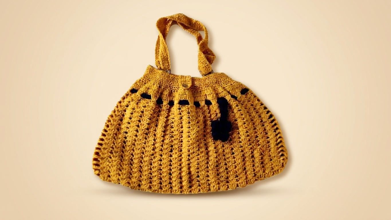 Golden Crochet Bag